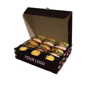 Quality Customized Sizes Fast Food Burger Box for Fried Chicken and French Fries Eco-Friendly Material for sale