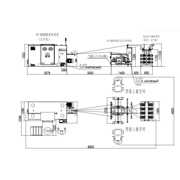 High Speed 500mm Buncher Bunching Pair Twisting Machine Auto Coiling Twisting Machine From Fuchuan Machinery