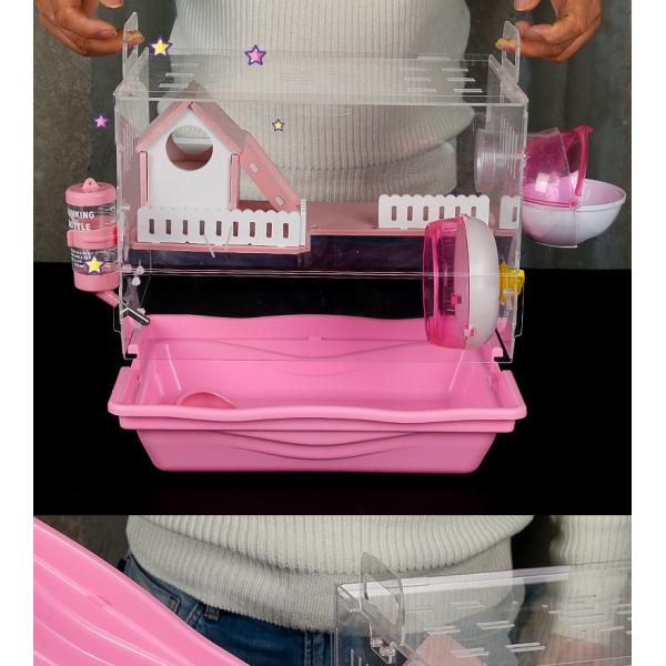 Breathable Large Plastic Double Layer Hamster Cage 37mm Length