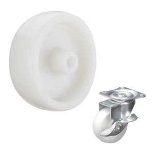 75mm White 80KG Load Capacity Nylon Castor Wheels