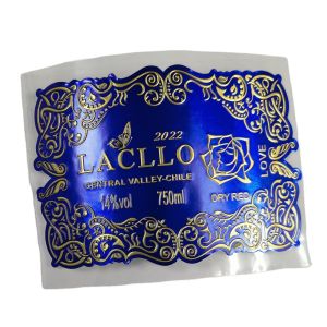 Quality Golden Foil Wine Bottle Labels Neck Sticker Custom Printable Wine Labels Waterproof for sale