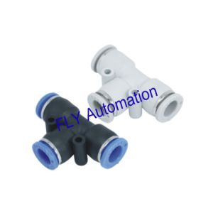 China One Touch PE Union Pisco Tee Plastic Metric Pneumatic Tube Fittings on sale