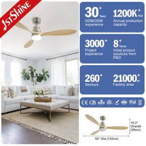 Decorative Modern RoHS Remote LED Ceiling Fan 52 Inch With Light Mulit Colors
