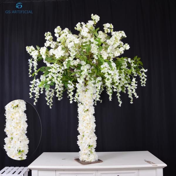 Anti Corrosion Artificial Cherry Blossom Tree Decor Height 120cm / Width 80cm Solid Wood Trunk