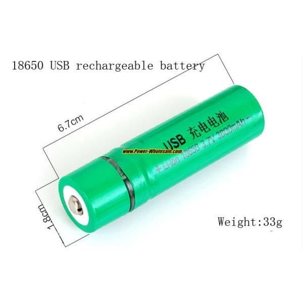 3.7V Li-ion 18650 3800mAh rechargeable standard usb battery rechargeable 18650 usb battery