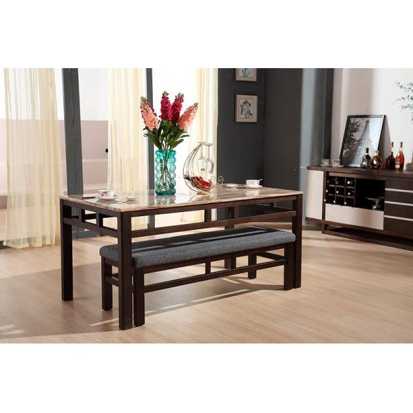 Buy luxury rectangle 1.6m wood dining table with marble top at wholesale prices
