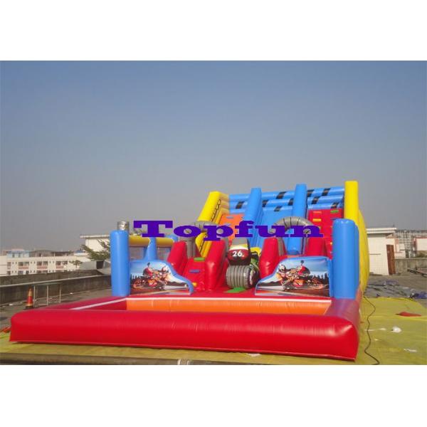 Inflatable Challenge Water Slide With Pool Ahead For Kids Slide Fun