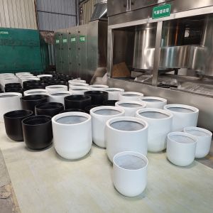 China Wholesale Round Shape Fiberglass Flower Pots GRP Planter Box For Outdoor