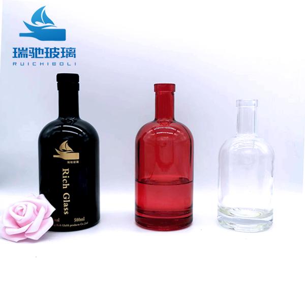 500ml 750ml Glass Bottle for Vodka Gin Whiskey Hot Stamping Customized Packaging
