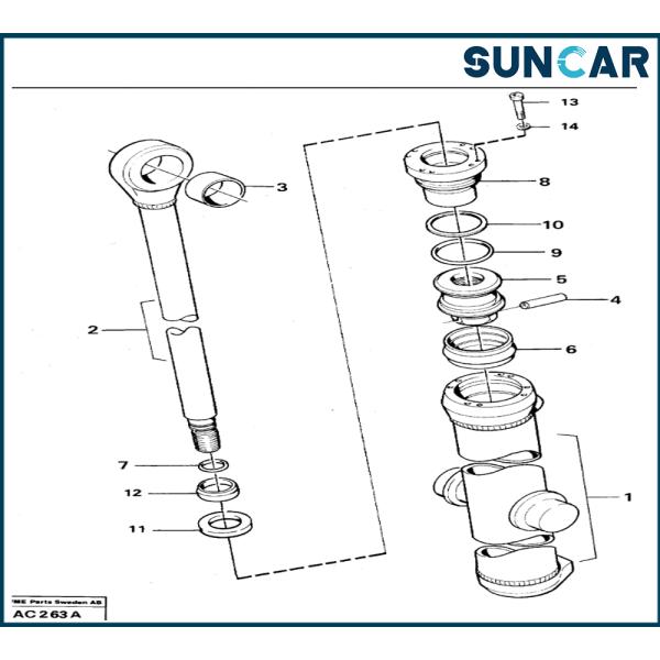 SUNCARVO.L.VO VOE 11990181 VOE11990181 Cylinder Seal Kit For Wheel Loader L70