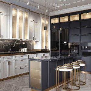 Customized Antique Solid Wood Kitchen Cabinets With Lacquer Finish