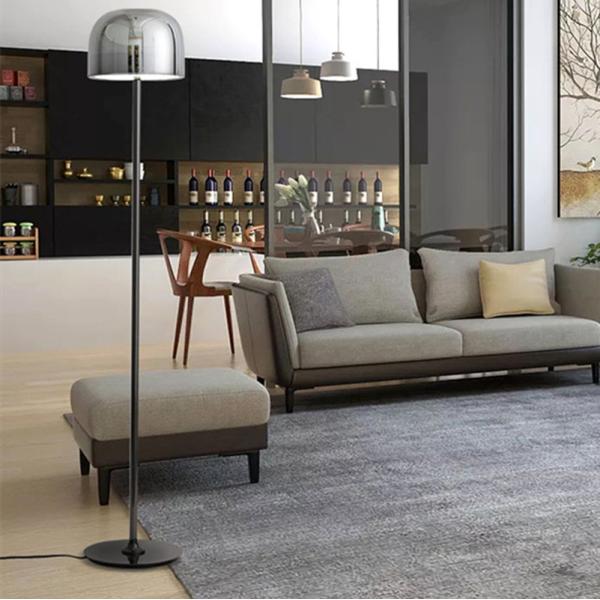 Buy Modern Lighting Led Floor Lamp Smoke Or Copper Glass Standing Lamp Equatore LED Floor Lamp(WH-MFL-159) at wholesale prices