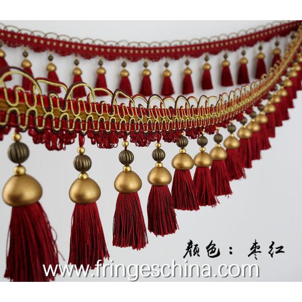 Handmade fashionable chain beads lace tassels fringes for curtain/sofa/pillow/stage decoration