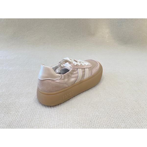 Women casual satin espadrilles sneakers with geneiun leather soft-soled and silk ribbon