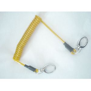 Flexible wire coil lanyard with hooks/loops/crimps all custom OEM request tether