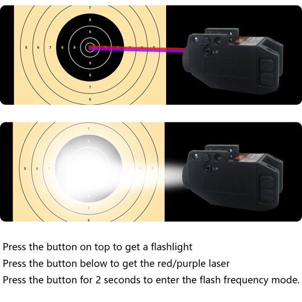 Red Purple Airsoft Gun Lasers 650nm / 405nm Tactical Flashlight Laser 800 Lumens