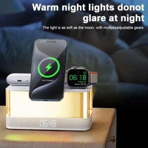 Colorful Lights Wireless Charger for iPhone iWatch and AirPods with Bluetooth