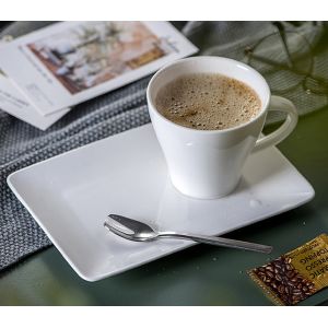 Savall Rectangle Fine Bone China Breakfast Cup And Saucer