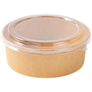 Oilproof Salad Kraft Bowls With Lids Leakproof Compostable Nontoxic