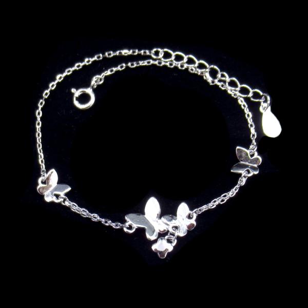 Heart Shape Plain Silver Bracelet Plated Rhodium Vintage Jewelry