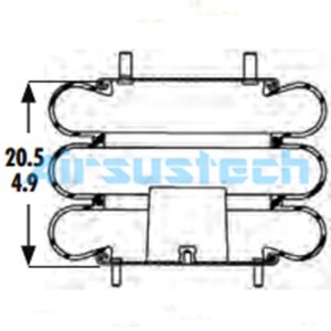 High Flexibility Goodyear Suspension Air Spring 3B14-457 Triple Convoluted
