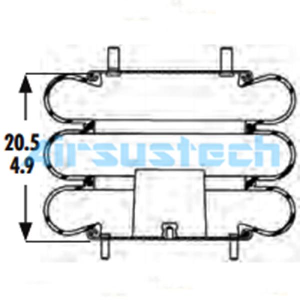 High Flexibility Goodyear Suspension Air Spring 3B14-457 Triple Convoluted