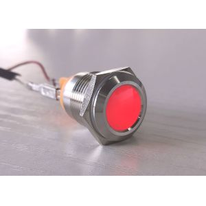 Red Blue LED Anti Vandal Push Button Switch 12mm 16mm Metal LED Indicator Light