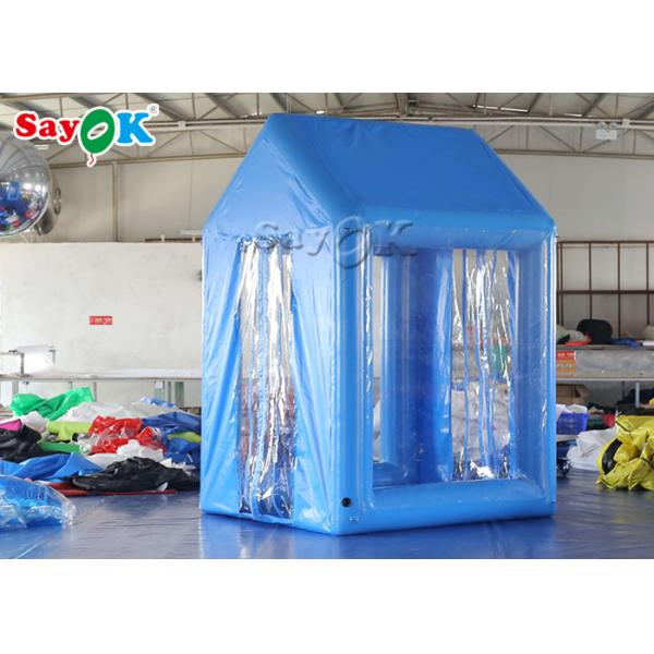 2x2x3M Blue PVC Inflatable Medical Tent Human Atomization Disinfection Door Channel