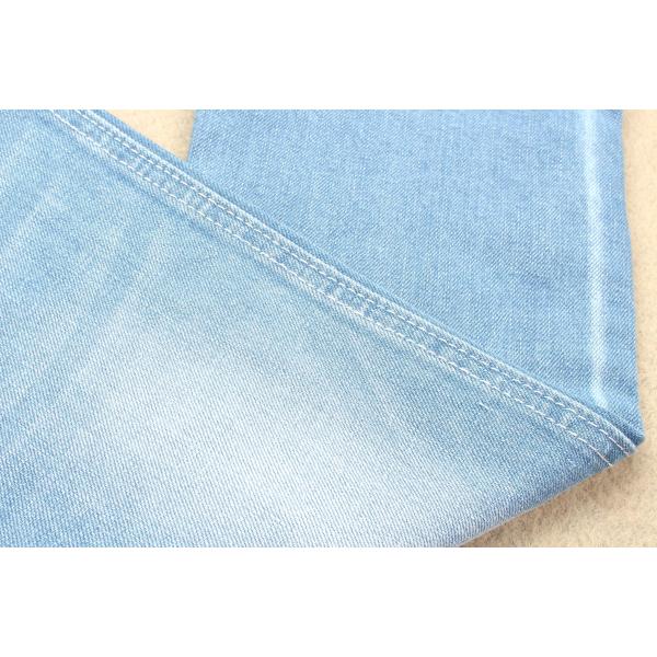380gsm Cotton Polyester Spandex Denim Fabric Dark Blue With Slub Medium Stretch