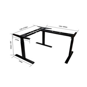 L Shape Laptop Standing Desk with Triple Motor Base 27.9 inch/mm Height