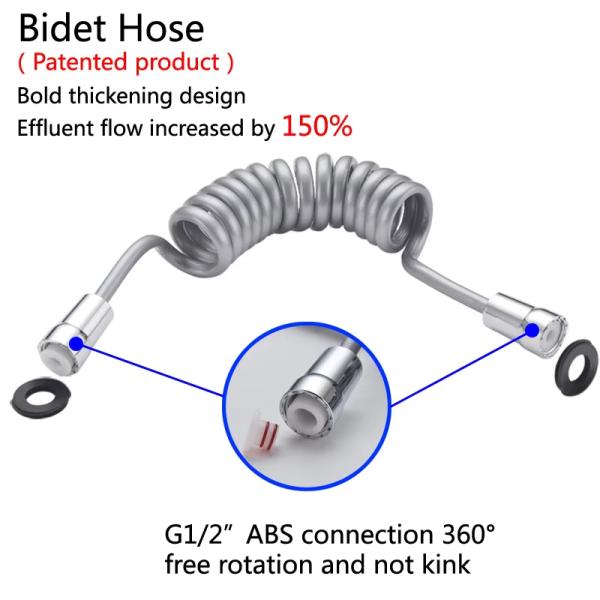 Electroplated Plastic Double Water Female Washer Pressurized Spray Gun Body Cleaner Toilet Nozzle