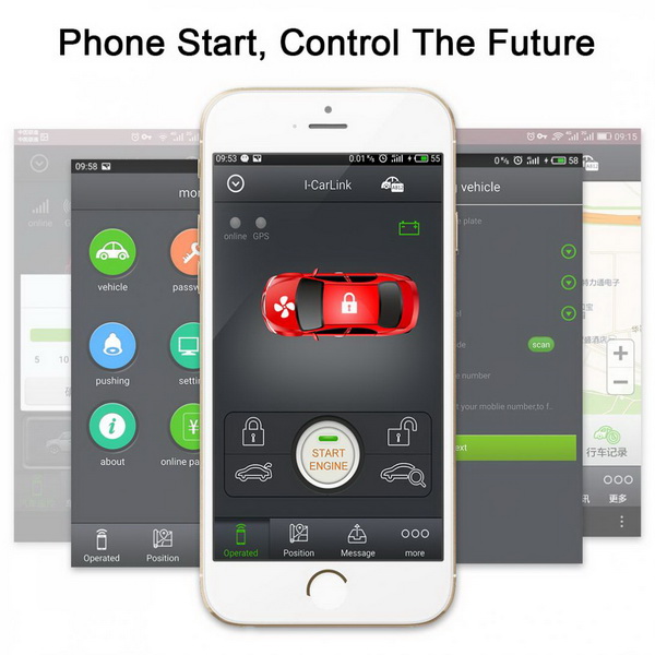 Car PKE Keyless entry Smartphone Start Smart Alarm Remote Start with gps locator