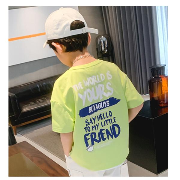New Children's Summer T-shirt pure cotton sports breathable cool short sleeved top is suitable for boys aged 4-15