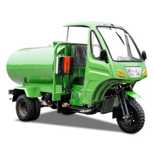 1 Passenger Fuel Three Wheeler Cargo Tricycle with Front Disc Rear Drum Brake System