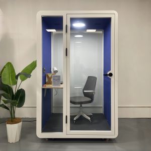 Portable Soundproof Booth with High Sound Insulation and LED Lighting for Office