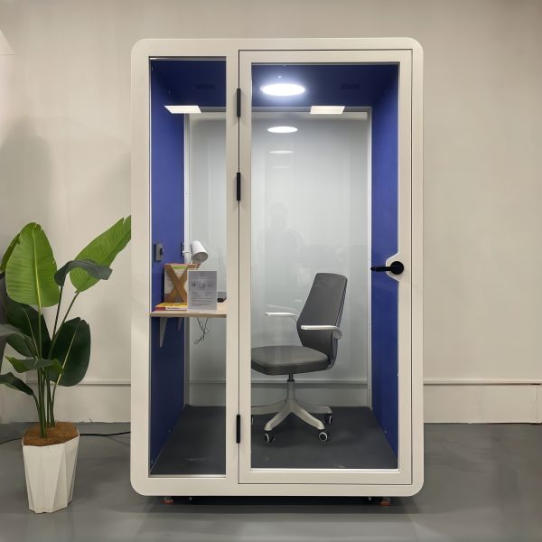 Portable Soundproof Booth with High Sound Insulation and LED Lighting for Office