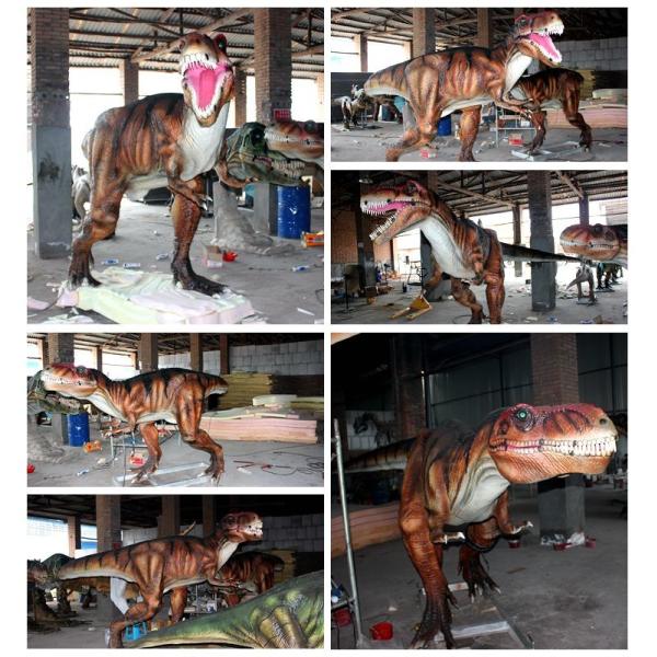 Amusement Park Fiberglass Dinosaur Mother And Daughter Normal Steel Frame Structure