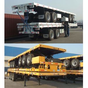 2/3/4 Axles 40/60/80t 20/40/45FT Flat Bed Flatbed Trailers Drawbar Heavy Duty