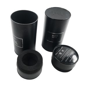 Full Color Custom Cardboard Tube Packaging With EVA Insert Silver Foil