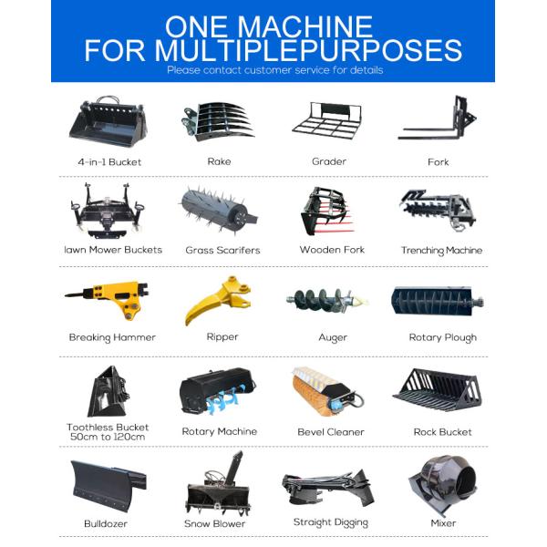 China Mini Skid Steer Loader Diesel Skid Steer Loader With Attachments Mini Skid Steer Loader