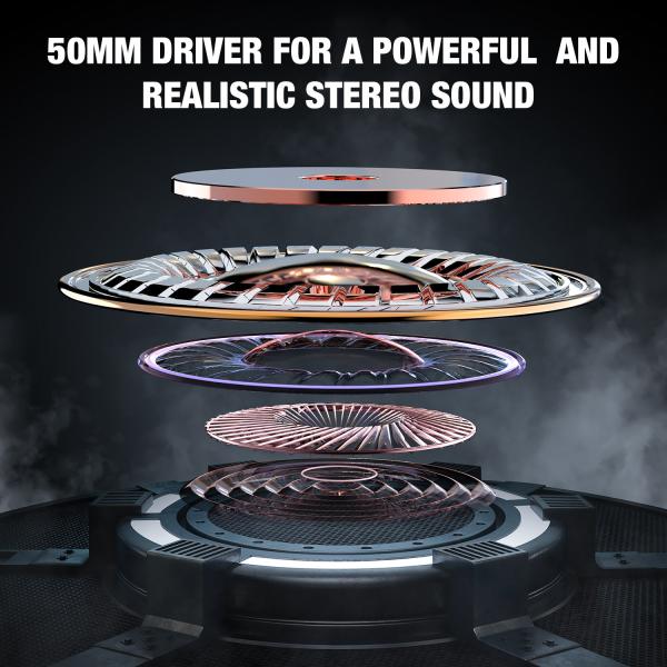 50mm Driver Braided Cable Gaming Headset Headphones 100mA Onikuma X9