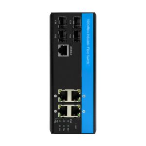 1000Mbps Industrial Managed POE Switch 4SFP Fiber Ports 4UTP Ports With Console