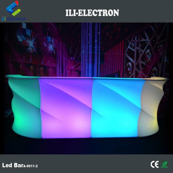Wave Shape Luminous LED Bar Counter , Outdoor Light Up Bar Table Waterproof