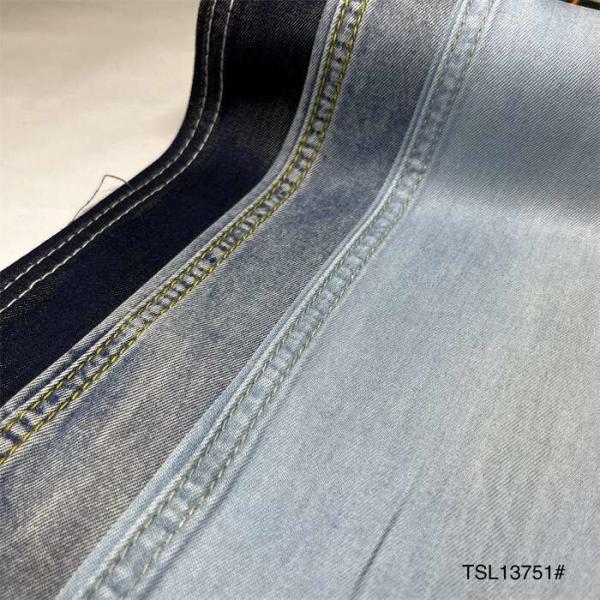 Buy Indigo Soft 100% Tencel Cotton Denim Fabric 16S Combed Yarn 160cm 254 gsm at wholesale prices