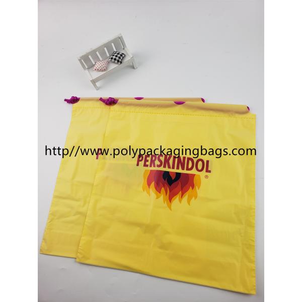 Cosmetics Polyester Draw String Bags Clothing Small Plastic Drawstring Bags Gift Wrap With Logo Printing