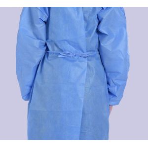 Blue Color Disposable Non Woven Medical SMS Sterile Surgical Isolation Gown