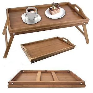 bamboo wooden serving tray with legs