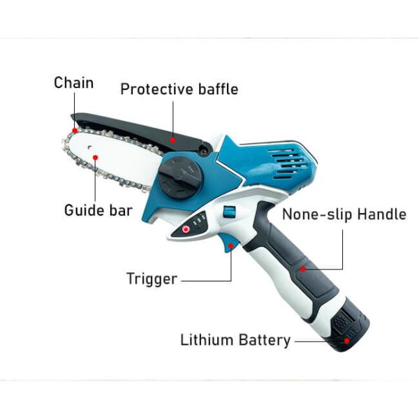 Lithium Battery Brushless Handheld Mini Chainsaw 4 Inch Rechargeable Chainsaw