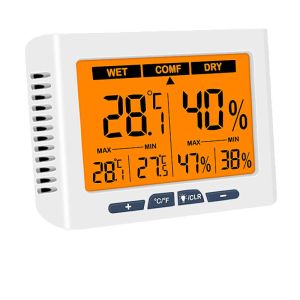 Quality DTH-150 Digital Thermometer Hygrometer, Indoor Room Temperature Humidity Monitor, With Backlight Display And Calibration Function, ABS Material For for sale