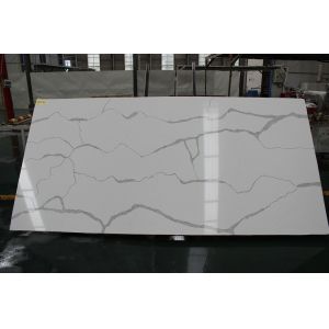 Durable Fire Proof Calacatta Quartz Countertops With Polished Surface Finished